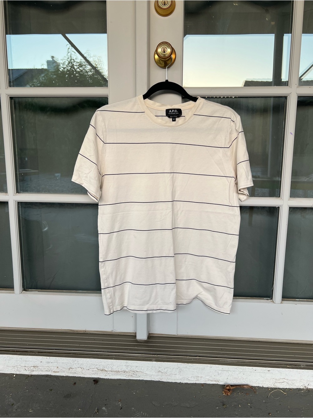 A.P.C. Cream Crewneck Short Sleeve Tee